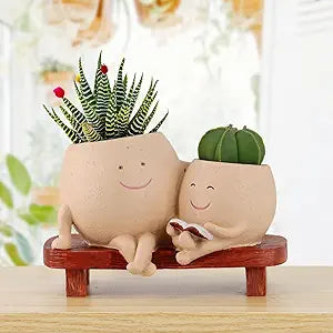 Smiling Face Bench Planter