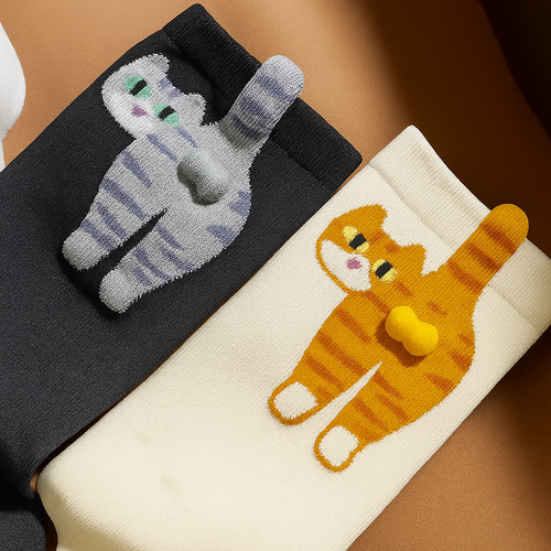 3D Cat Balls Sock