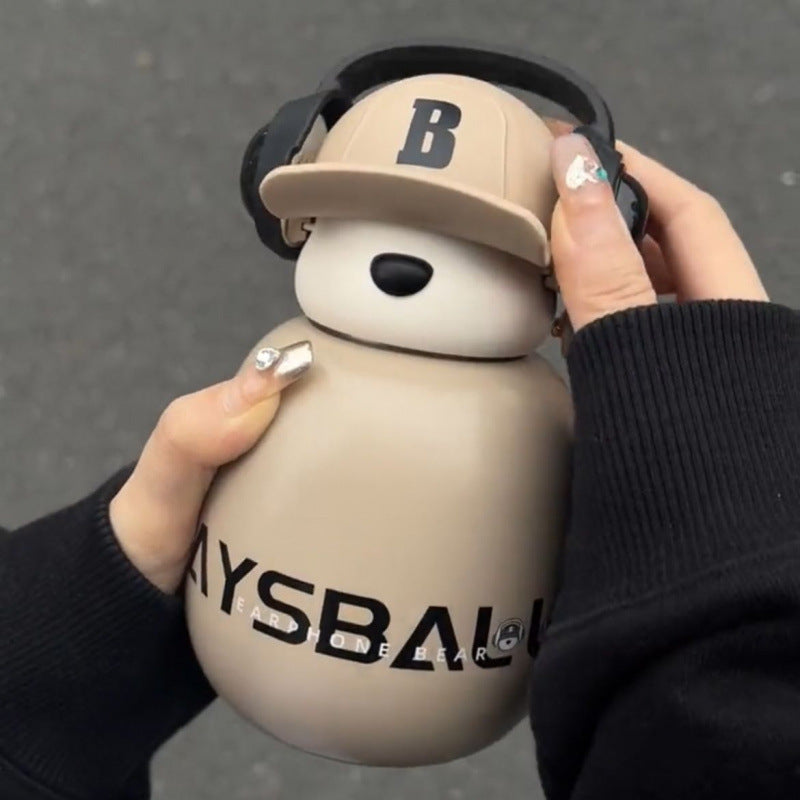 Earphone Bear Water Bottle
