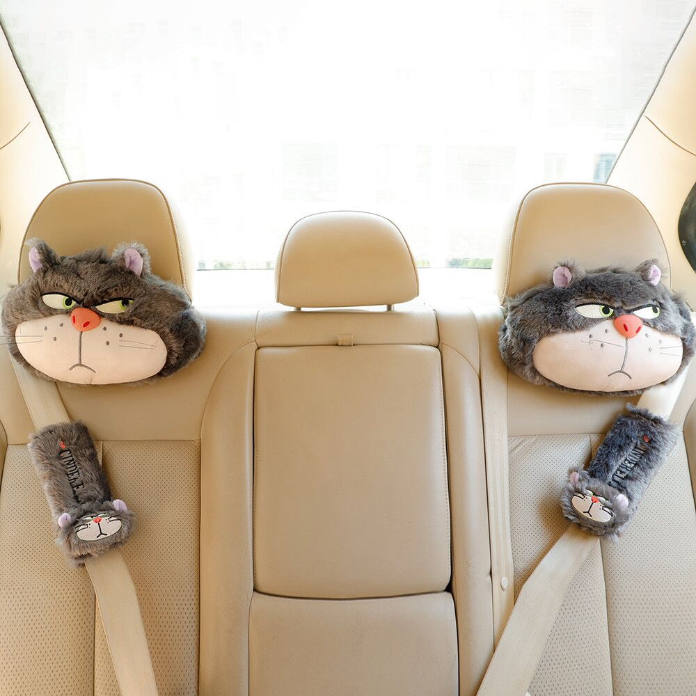 Angry Cat Car Pillow Set