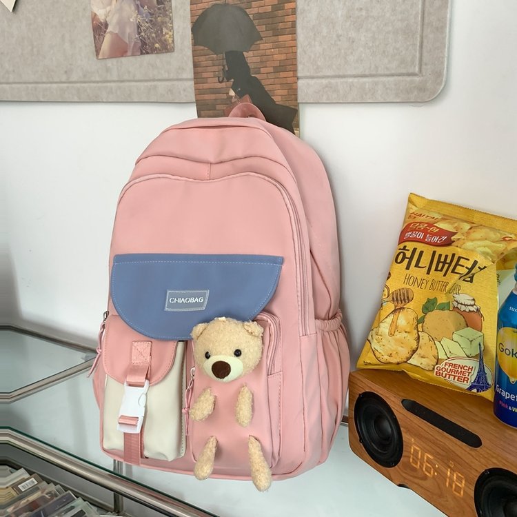 Backpack with Bear Charm