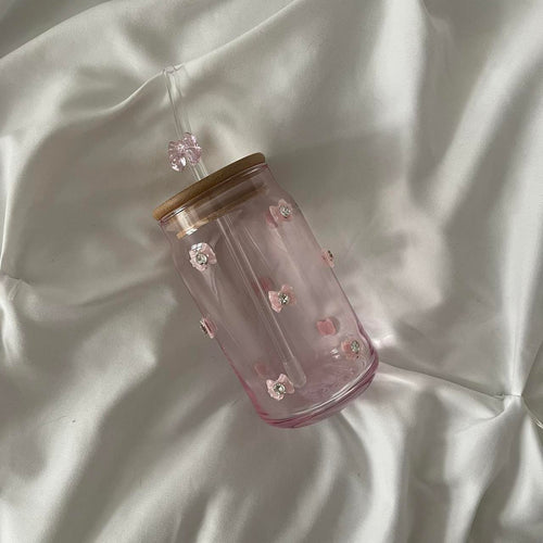 Crystal Bow Glass with Straw