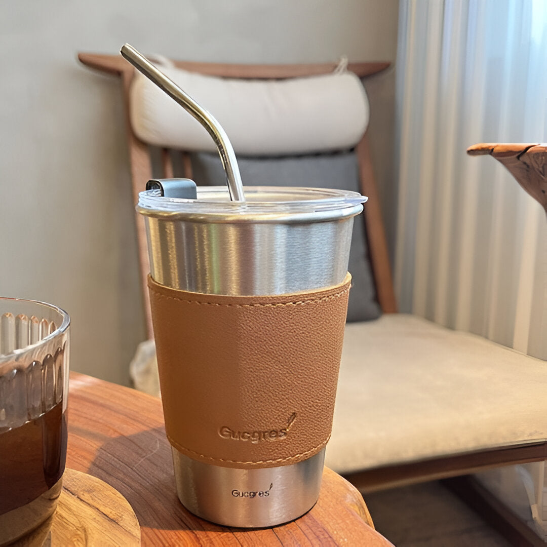 Stainless Steel Mug with Straw
