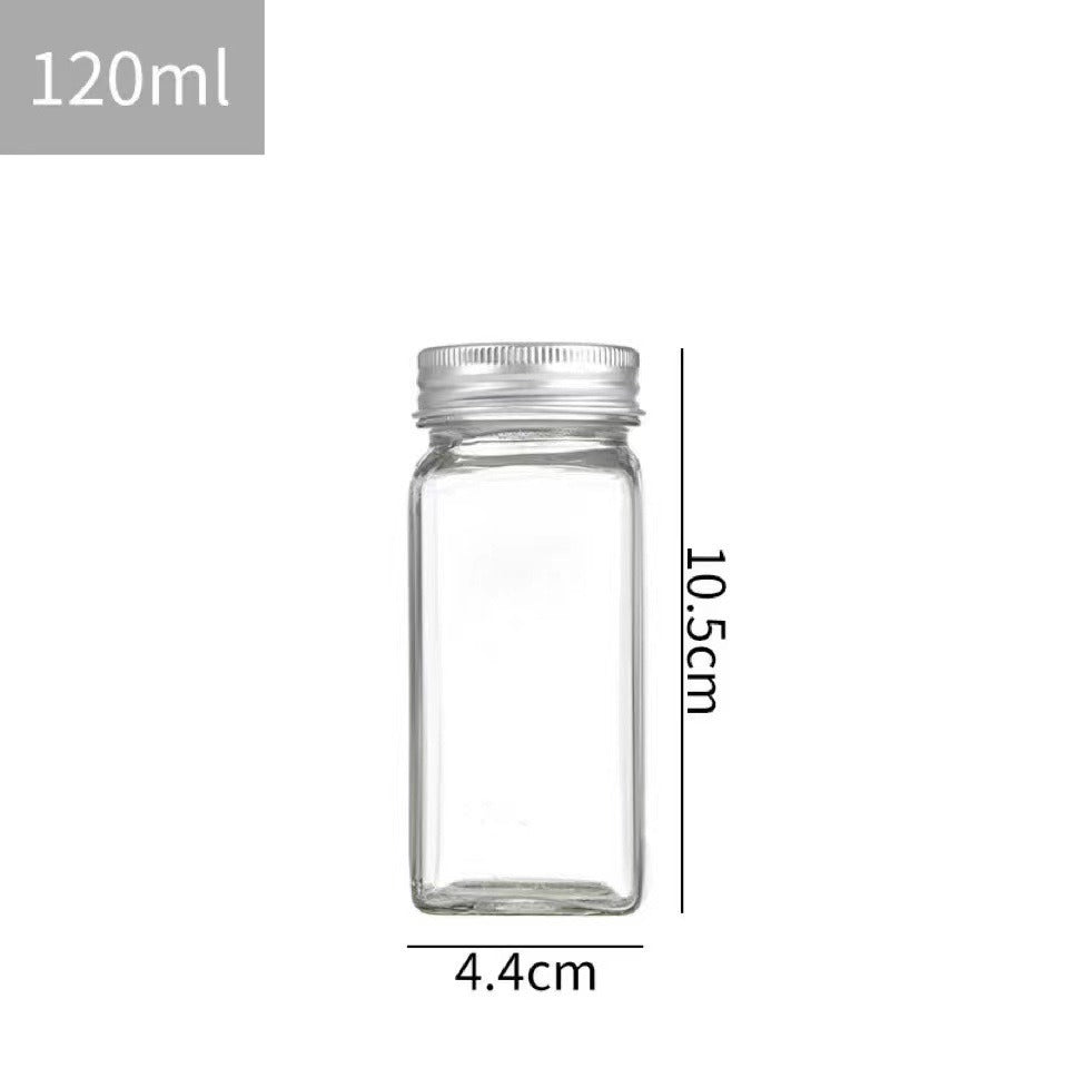 Glass Spice Jars + Labels Roll & Funnel