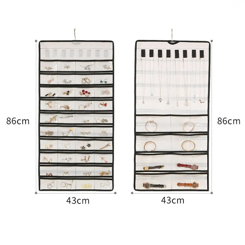Double Sided Jewelry Hanging Bag (36 Pockets)