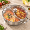 Lidded Divided Steel Hot Pot