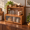 Vintage Sliding Door Countertop Shelf