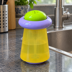 Press & Pour Soap Dispenser beside kitchen sink