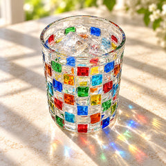 Rainbow Tile Drinking Glass