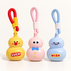 Yellow pink and blue Cute Gourd Mini Storage Keychains