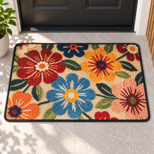 BloomAura Floral Door Mat complete product hero