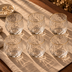 Wavy Gold Rim Glass Set - alternate angle