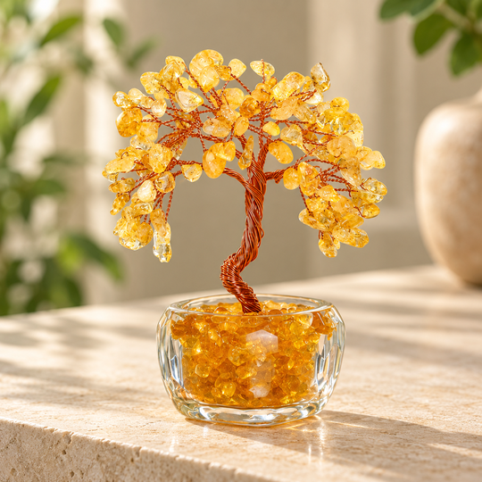 Golden Gemstone Tree Decor alternate angle