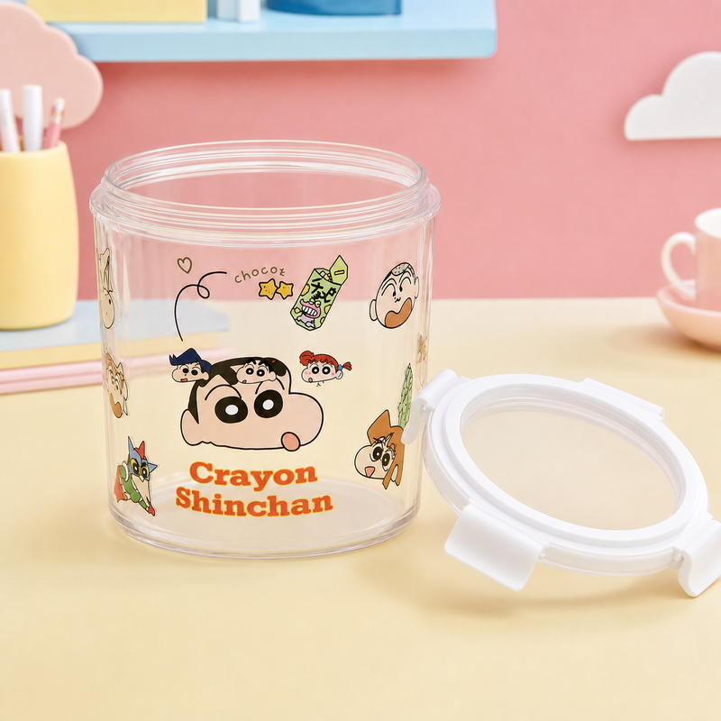 Crayon Shinchan storage container with lid open
