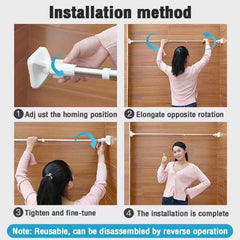 Drill-Free Adjustable Hanging Rod