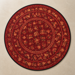 Gulnaar Round Floral Rug top-down design