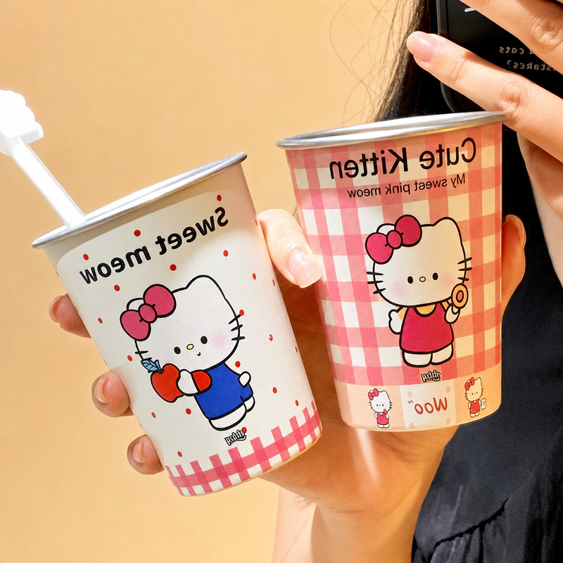 Kawaii Kitty Cup handheld view