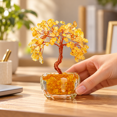Golden Gemstone Tree Decor tabletop placement