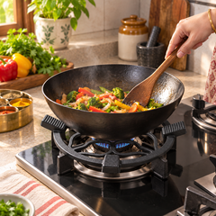 WokMate Stove Support Stand supporting a wok