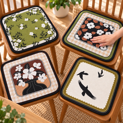 Floral Comfort Chair Seat Pad - soft surface demonstration