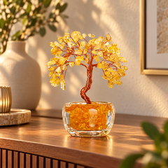 Golden Gemstone Tree Decor living room display