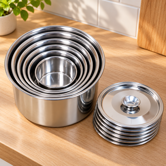 Multipurpose Steel Storage Set nested together for compact storage