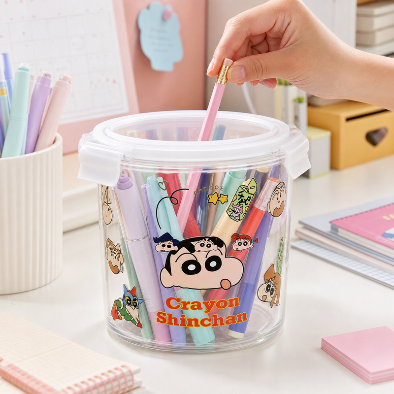 Crayon Shinchan container organizing stationery