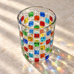 Rainbow Tile Drinking Glass