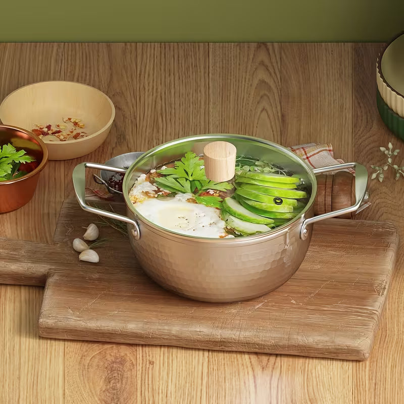 Hammered Cooking Pot with Lid