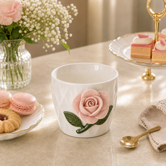 Ceramic Pink Rose Cup