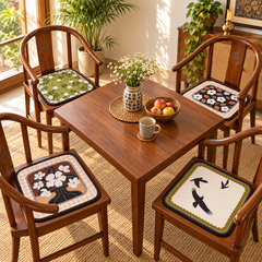 Floral Comfort Chair Seat Pad - four-chair dining setting