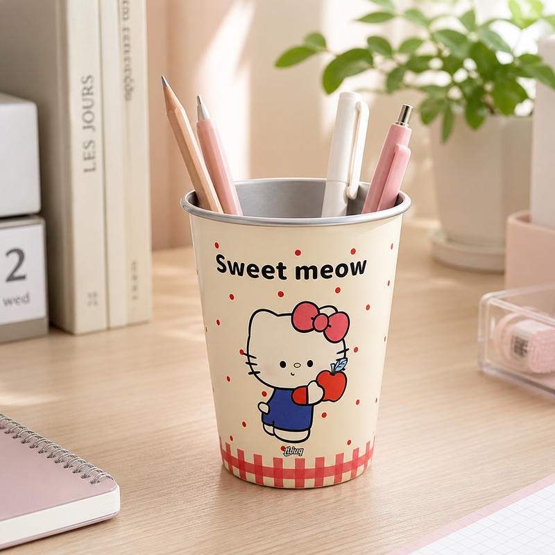 Kawaii Kitty Cup desk organization