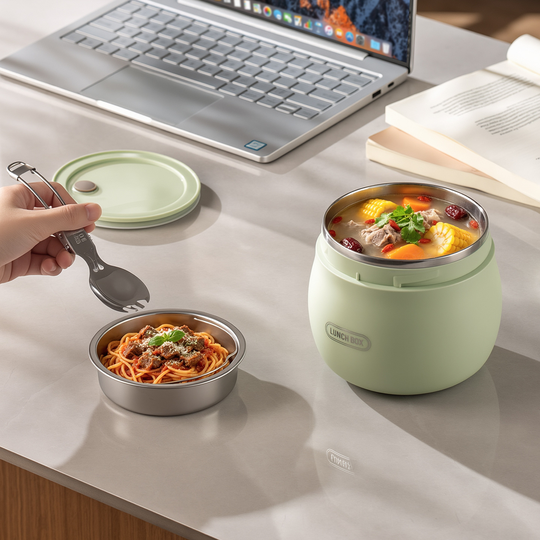 Original green lunch box meal photo