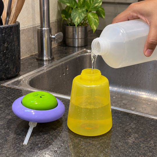 Wide opening for easy liquid-soap refill