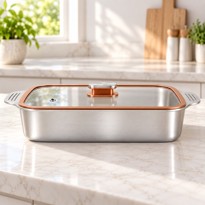 Copperline Glass-Lid Serving Pan