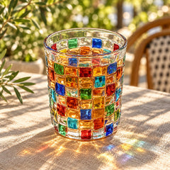 Rainbow Tile Drinking Glass
