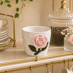 Ceramic Pink Rose Cup