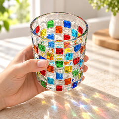 Rainbow Tile Drinking Glass