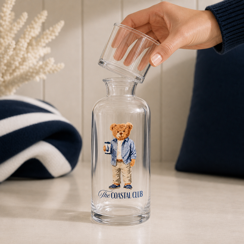 Removing the tumbler from Teddy Bear Glass Bottle