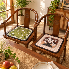 Floral Comfort Chair Seat Pad - two-chair lifestyle setting