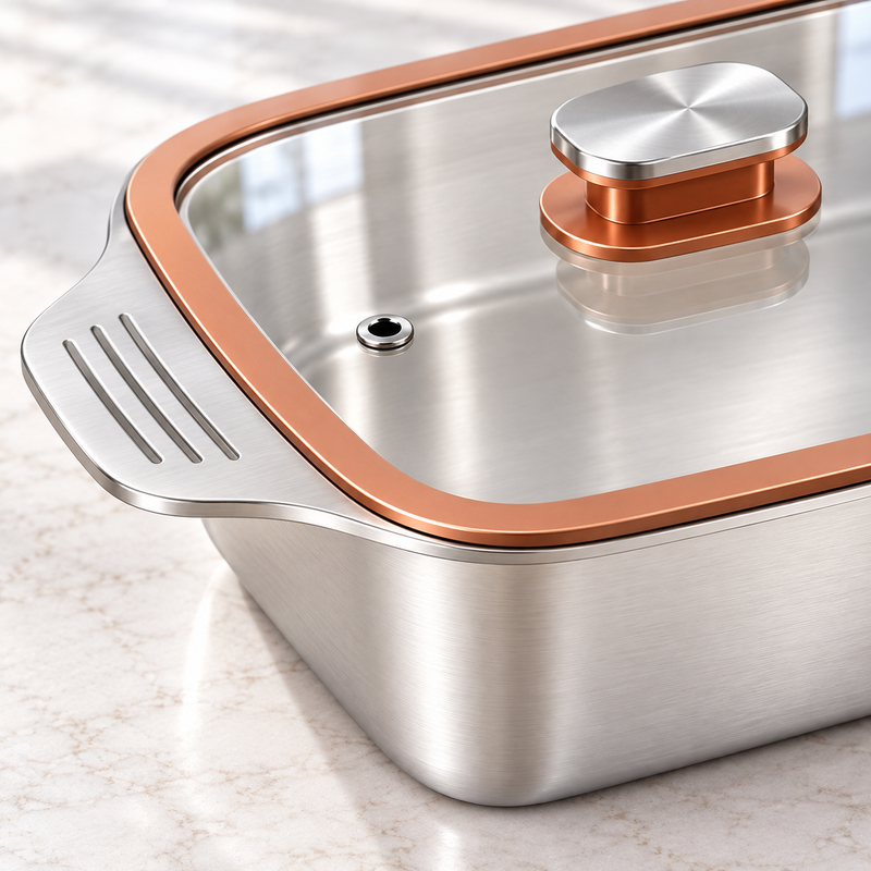Copperline Glass-Lid Serving Pan