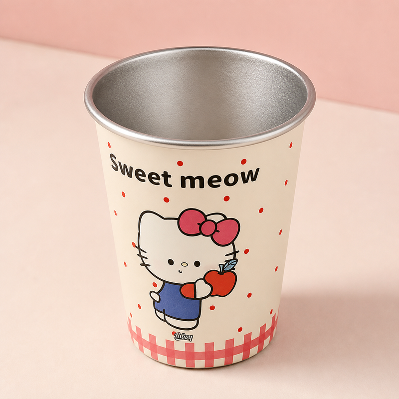 Kawaii Kitty Cup rim and interior detail