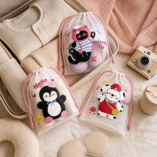 Multipurpose organizers prepared for travel