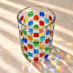 Rainbow Tile Drinking Glass
