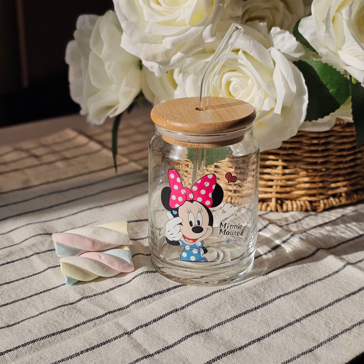 Disney Sipper Glass With Straw – Perfect for Cold Drinks