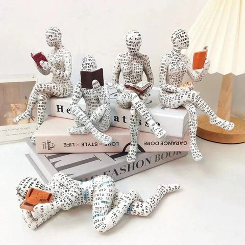 Modern Book Lover Figurines