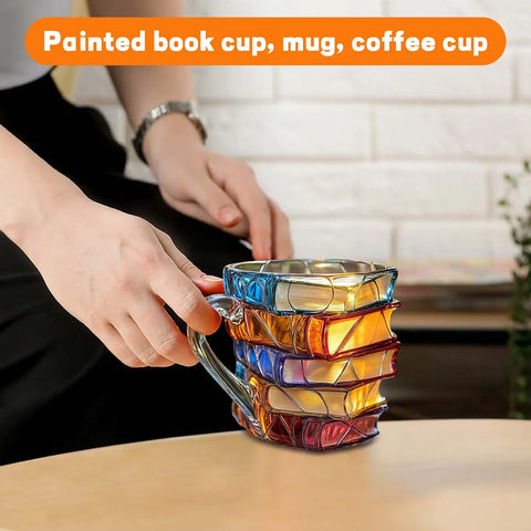 Painted Book Mug