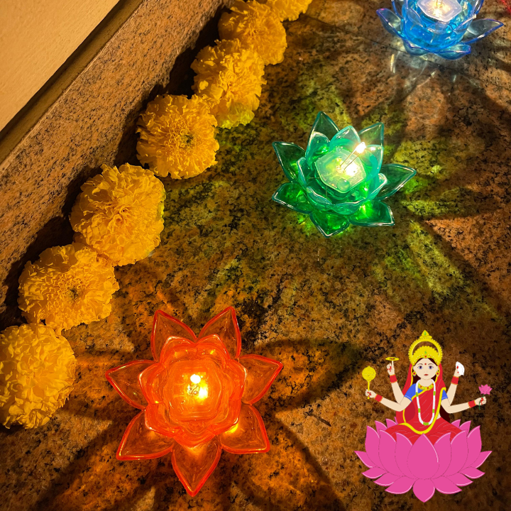 LaksmiDevi Lotus Diya (LED Water Sensor)