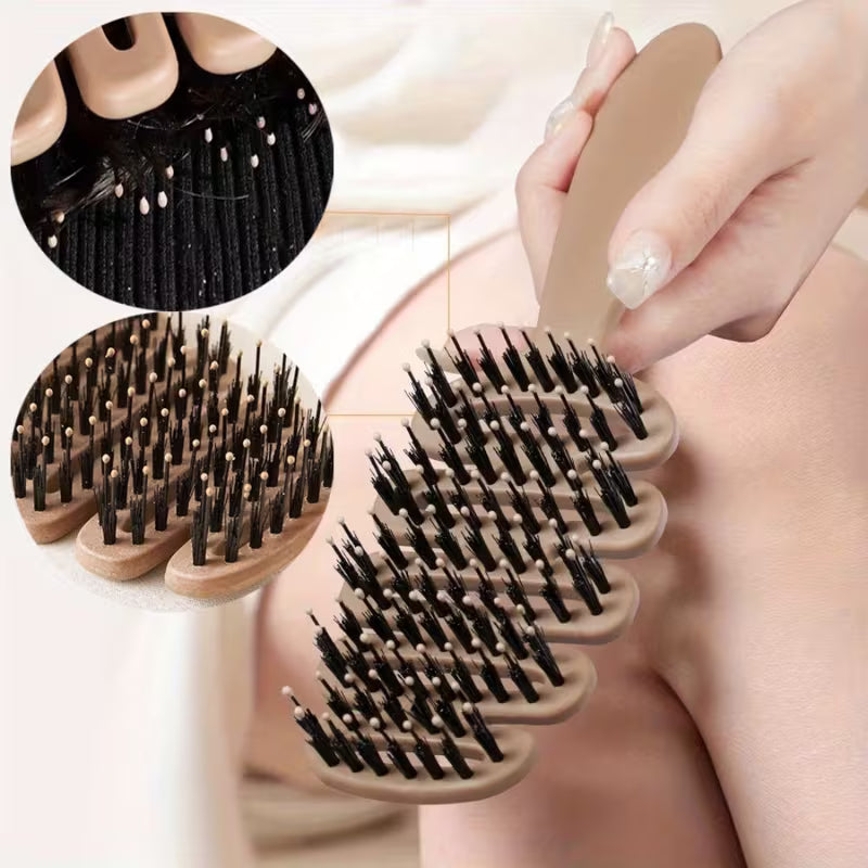 Smoothing Bristle Hair Brush – Detangles Without Damage