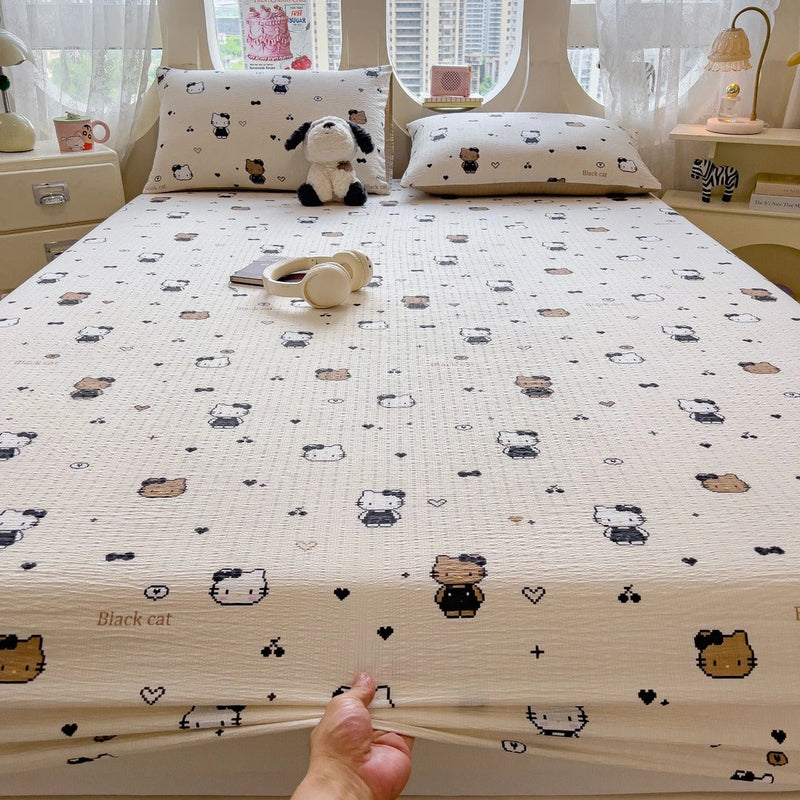 Soft Cotton Kitty  Bedsheet(90x200cm)